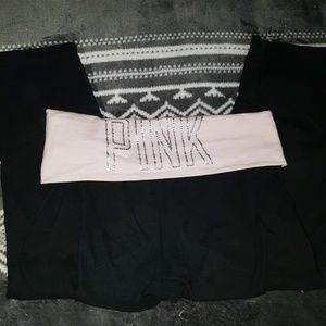 Pink vs cropped leggings